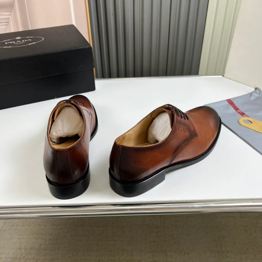 Men's shoes 💰520💰 Prada.PRADA men's business casual leather shoes, 1:1 shipment ⬆️Luxury and noble 👞All imported original brand leather, just to create a more comfortable wearing experience, upper: original open edge beaded cowhide ➕Imported full cow lining, original outsole ✔️36-45 (45 non-returnable)